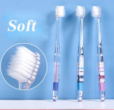 China Home Use Plastic Toothbrush Custom Transparent Chinese Private Label Toothbrush Clear Adult Toothbrush for sale