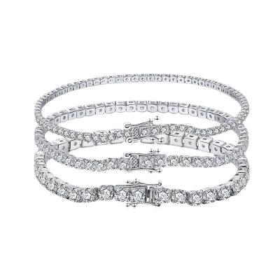 China High Quality Lead Free Nickel Free Zirconia Tennis Bracelets, 925 Sterling Silver Handmade CZ Diamond Tennis Bracelet for sale