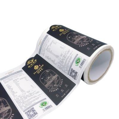 China Custom Self Adhesive Waterproof Foil Stickers Glass Jar Labels Printing for Food Oil Products Label Food Label Sticker for sale