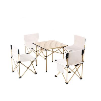 China Contemporary Outdoor Waterproof Aluminum Alloy Material Garden Furniture Set Portable Folding Table And Chairs Set for sale