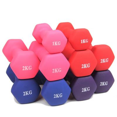 China Wholesale Yoga Exercise Different Color Cover Dumbbell Fitness Yoga Eco-friendly Rubber Dumbbell for sale