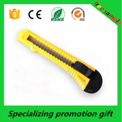 China Stainless Steel Art Sliding Folding Utility Cutter Knife Yellow for sale