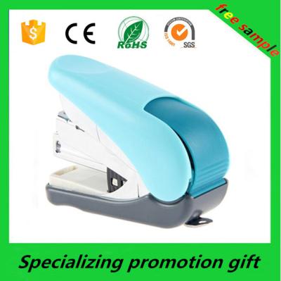 China Industrial Durable Blue 10# Nail Metal Mini Booklet Stapler With Plastic Case for sale