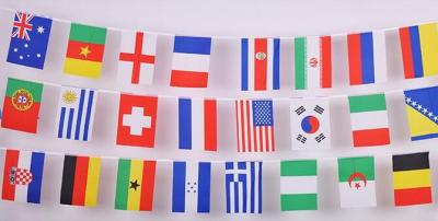 China 100% Polyester Safety Miniature Country Flags With Standing Pole for sale