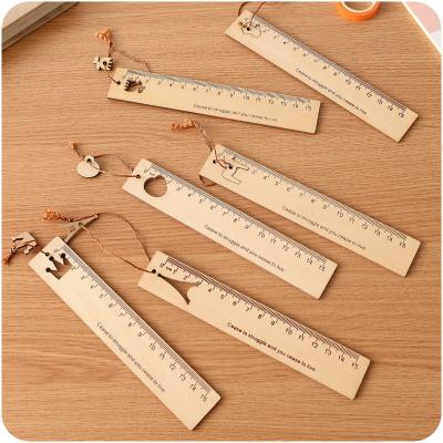 China Novelty 15cm wood straight measuring ruler for promotion gift for sale