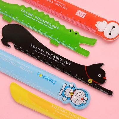 China Fashionable 15cm plastic office school kids ruler cute animal shape for sale