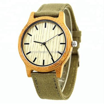 China Non-specific luxury watch with custom logo quartz strap wooden bamboo nylon watch strap cheap price for sale