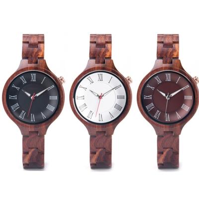 China OEM luxury wood custom factory non-specific Japan logo movement wrist watch quartz dress watch ladies natural red sandalwood for sale