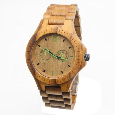 China New Design Automatic Date Luxury Wood Watches Class Date Custom Quartz Week Mens Wrist Logo Low MOQ Wood Watch for sale