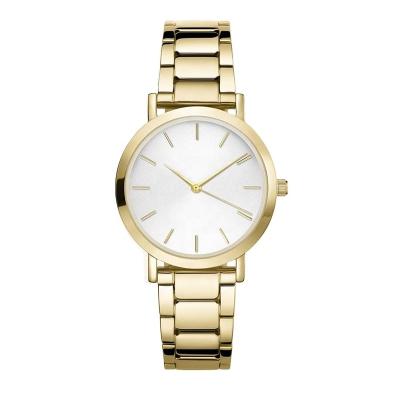 China Women Fashion Watch Non-Specific OEM Factory Gold Dress Watch With Stainless Steel Band Around Simple Watch Movement 2035 Design for sale