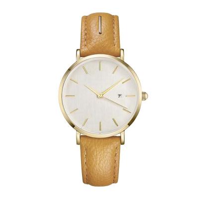 China Customized non-specific logo women fashion watch with leather strap round shape date ladies automatic wristwatches for sale