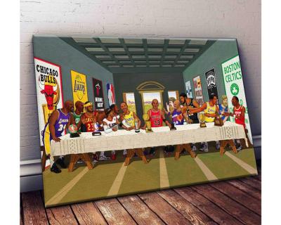 China Subtract The Last Supper Basketball Canvas Player Michael Jordan Lebron James Bryant Wall Art Canvas Painting Prints for sale