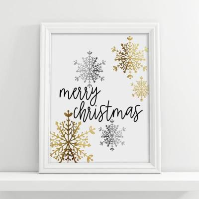 China Modern Merry Christmas Posters Prints Wall Art Canvas Gift for Christmas Eve Home Decor Christmas Decoration Items for sale