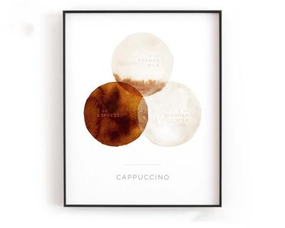 China Modern Wall Art Canvas Espresso Painting of Modern Cappuccino for Home Decor Living Room Cafe Cafe Bar Print for sale