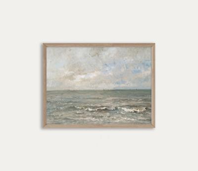 China New Classic/Postmodern Wall Art Vintage Ocean Painting Seascape Paintings Canvas For Home Decor for sale