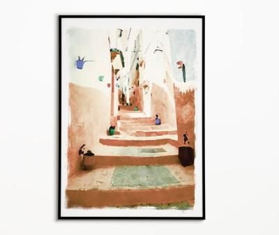 China Arabic Art Style Islamic Wall Art Decoration Abstract Watercolor Middle Eastern Moroccan Home Wall Decor Poster For Living Room for sale