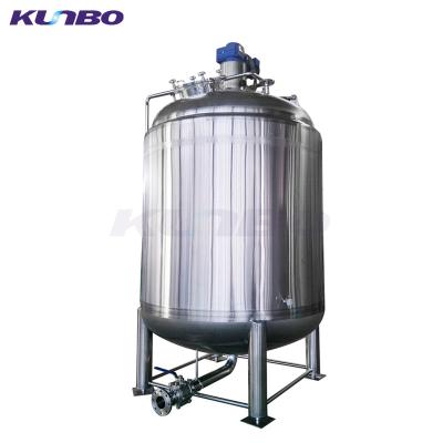 China 304 or 316 Stainless Steel KUNBO Mirror Polish Liquid Jacket Insulation Food Mixing Tank with Side Incoming Mixer for sale