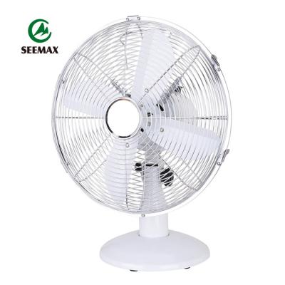 China Electric Fan 220v Tilt Adjustment Head 4 Blades Desk Fan 12 Inch Metal Body Table Fan 30cm for sale