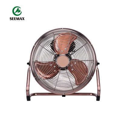 China Precisely Balanced Blades Make Safe Low Noise Low Noise Metal 12 In Three Powerful Speeds Cooling Oscillating Home Floor Fan for sale