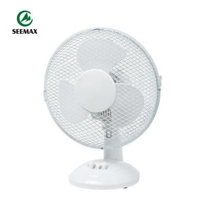 China Low Price High Quality Tilt Adjustable Head OEM All White Portable Mechanical Cooling 12 Inch Fan Small Size Vintage Table Fan for sale