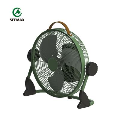 China Hotel Outdoor Metal 12 Inch Rechargeable Portable Industrial Floor Fan Battery Operated High Speed ​​Air Cooling Fan for sale