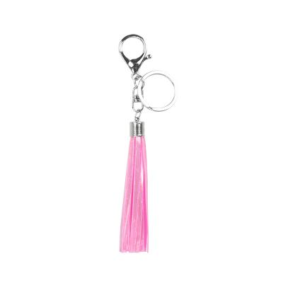 China EN13356 Plastic Reflective Rose Tassel Key Ring Key Chain Reflective Key Chain for sale