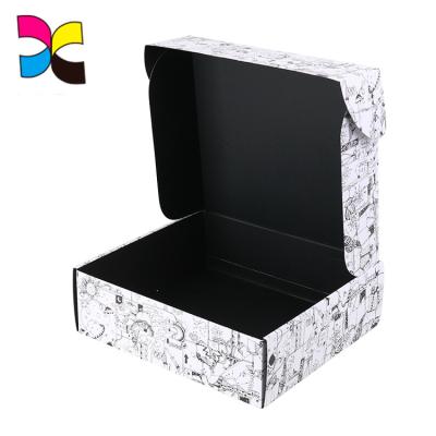 China Recyclable Black Textured Paper Folding Boxes Shipping Cardboard Package for sale