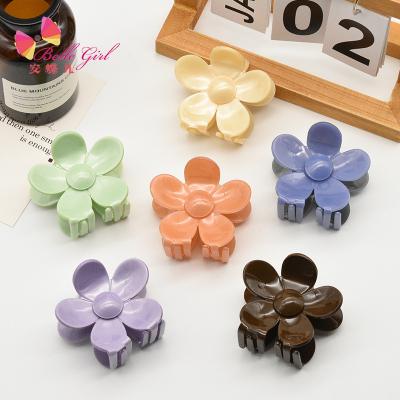 China Spring and summer BELLEGIRL hair accessories in the common square hair claws wholesale 7.5cm solid color small flower hair claw clips for sale