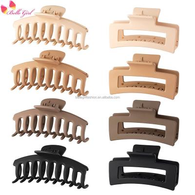 China Hair Accessories/Wholesale Matte Jaw Hair Clip Korean Large Size BELLEGIRL Amazon Ponytail Hair Bathe Hair Accessories 8 Pcs Acrylic Boutique Hair Claw Clips for sale