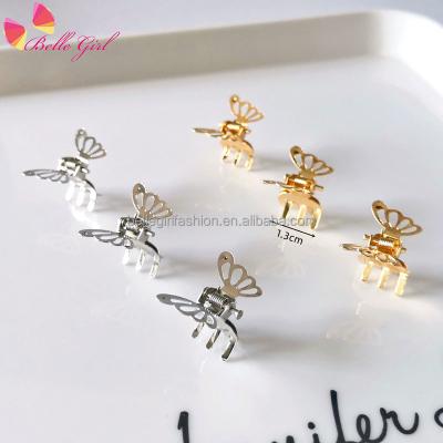 China Korean Designer Fashion Little Girls Hair Accessories BELLEGIRL 2022 New Hair Accessories Hollow Out Mini Stylish Metal Butterfly Claw Clip for sale