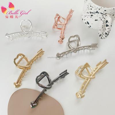 China 2022 Large Size Gold Metal Hair Claw Korean Fashionable Pink Clip Ornaments And Hair Accessories BELLEGIRL Factory Design Hair Accessories New for sale