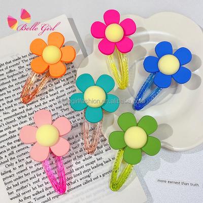 China BELLEGIRL Summer Hair Decoration BELLEGIRL Korean Boho Hair Accessories Cute Sweet Luminous Hair Clips Candy Color Flower Hair Clips For Girls for sale