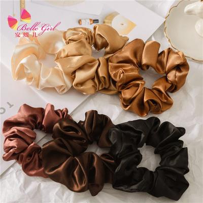 China 2022 Silk scrunchies bundling edge hair 3.5cm wide 100% silk hair accessories 22mm custom logo color new arrival hair scrunchies BELLEGIRL for sale