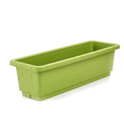 China Eco - Friendly Imitated Plastic Brick Rectangle Flowers Vegetable Growing Plant Pot for sale