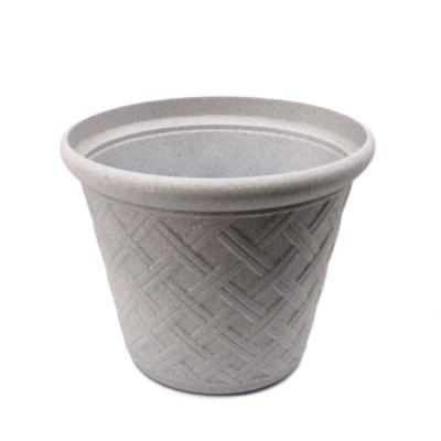 China Eco-friendly Outdoor Indoor Balcony Planter Modern Gray Plastic Flower Pot Large for sale