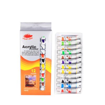 China Wholesale Aluminum Tube Acrylic Paint Acrylic Paints Children's Hand Painting Best 12 Color Acrylic Paint Set For Canvas for sale