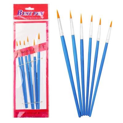 China Wholesale Painting Line Acrylic Paint Art Supplies Painting Tools Pen Oil Brush Gouache Hook Blue Rod Nylon Wool for sale