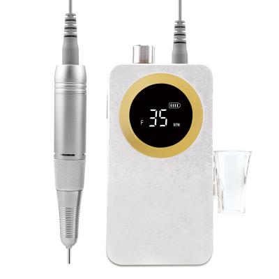 China 2023 Plastic Rechargeable Nail Art Portable Electric Manicure Acrylic Nails Cordless Drill E Folder Nail Drill Machine for sale