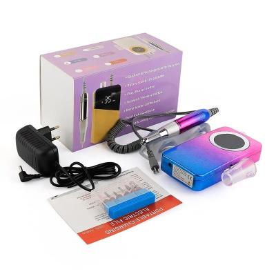 China Efile 35000 RPM Portable Brushless Plastic Drill 85w Portable Movable High Torque Nail File Rechargeable Cordless Electric Nail File Machine for sale