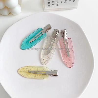 China Wholesale Fashion 6cm Candy Color No Makeup Pin For Women Hair Accessories Platypus Trace Hair Clips Seamless Sweet for sale