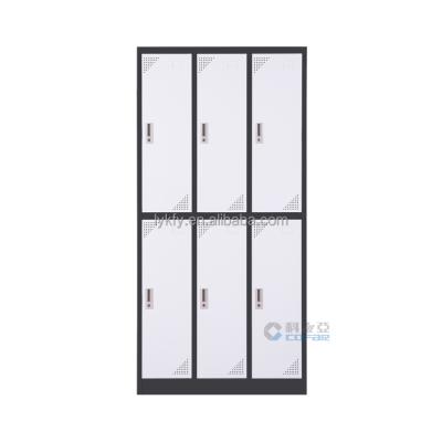 China Luoyang Kefeiya Furniture Modern Steel Gym Utilize School Business Room 6 Door Black Locker for sale