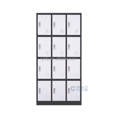 China Luoyang Kefeiya Furniture Modern Steel Gym Utilize School Business Room Small 12 Door Black Staff Locker for sale