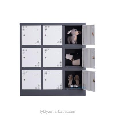 China Luoyang Kefeiya Furniture Modern Steel Gymnasium Use School Office Furniture Staff 9 Door Locker for sale