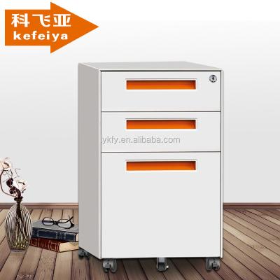 China Movable Filing Cabinet 3 Drawer Cabinet Pedestal With Fifth Wheel for sale