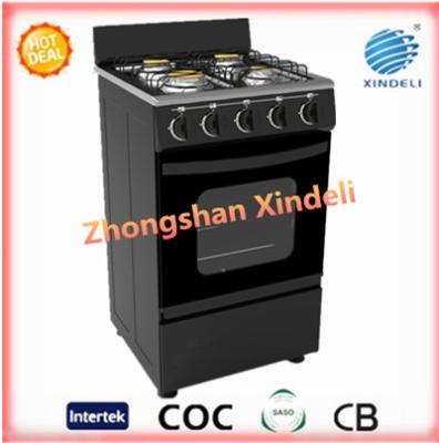 China Electric Family Blue Flame Gas Stove Kitchen Equipment Combination Cooker Black Color for sale