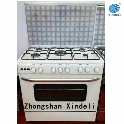 China Automatic ignition + freestanding rotisserie + lighting kitchen appliances gas oven with 5 burners for sale