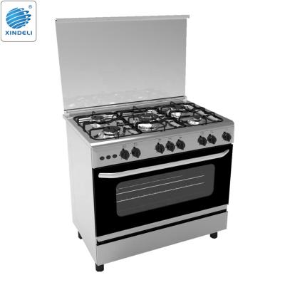 China Family 5 Burners Freestanding Gas Cooker With Stainless Steel Body for sale