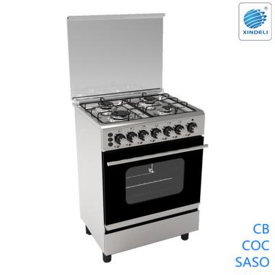 China FFD Safety Device 60*50cm Gas Free Standing Cooker Oven 4 Burners With Enamel Iron Pan Support AMD Rotisserie for sale