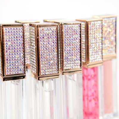 China Waterproof Choose Your Colors Empty Diamond Tube Lip Gloss Makeup Lipstick for sale