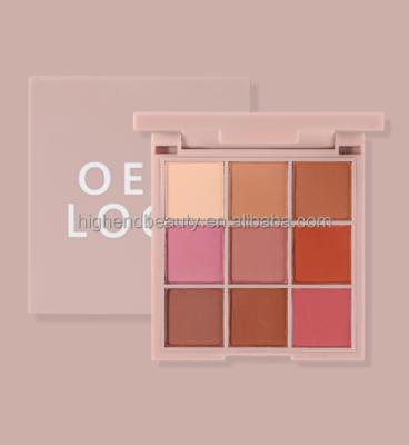 China Custom Cosmetics 9 Holes DIY Eyeshadow Palette Waterproof High Pigmented Empty Makeup Eyeshadow for sale